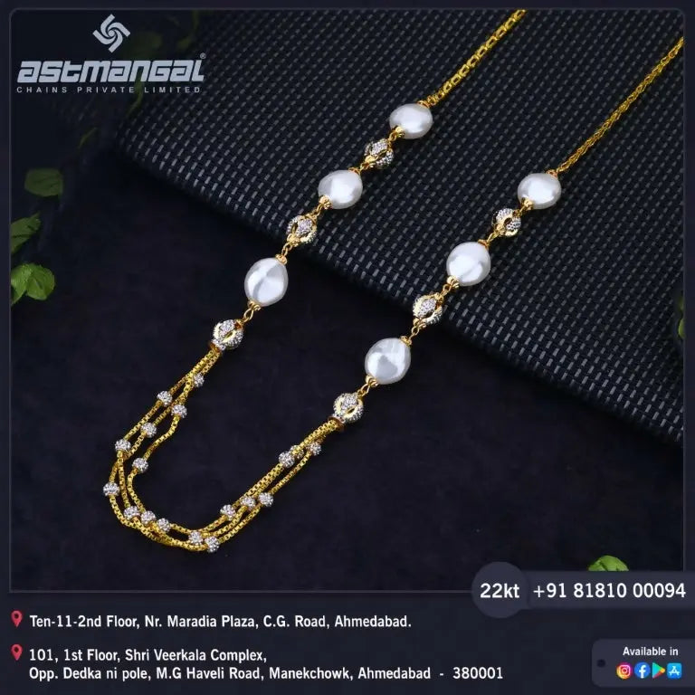 22kt Mangalsutra Beads Chain Sarafa Bazar India