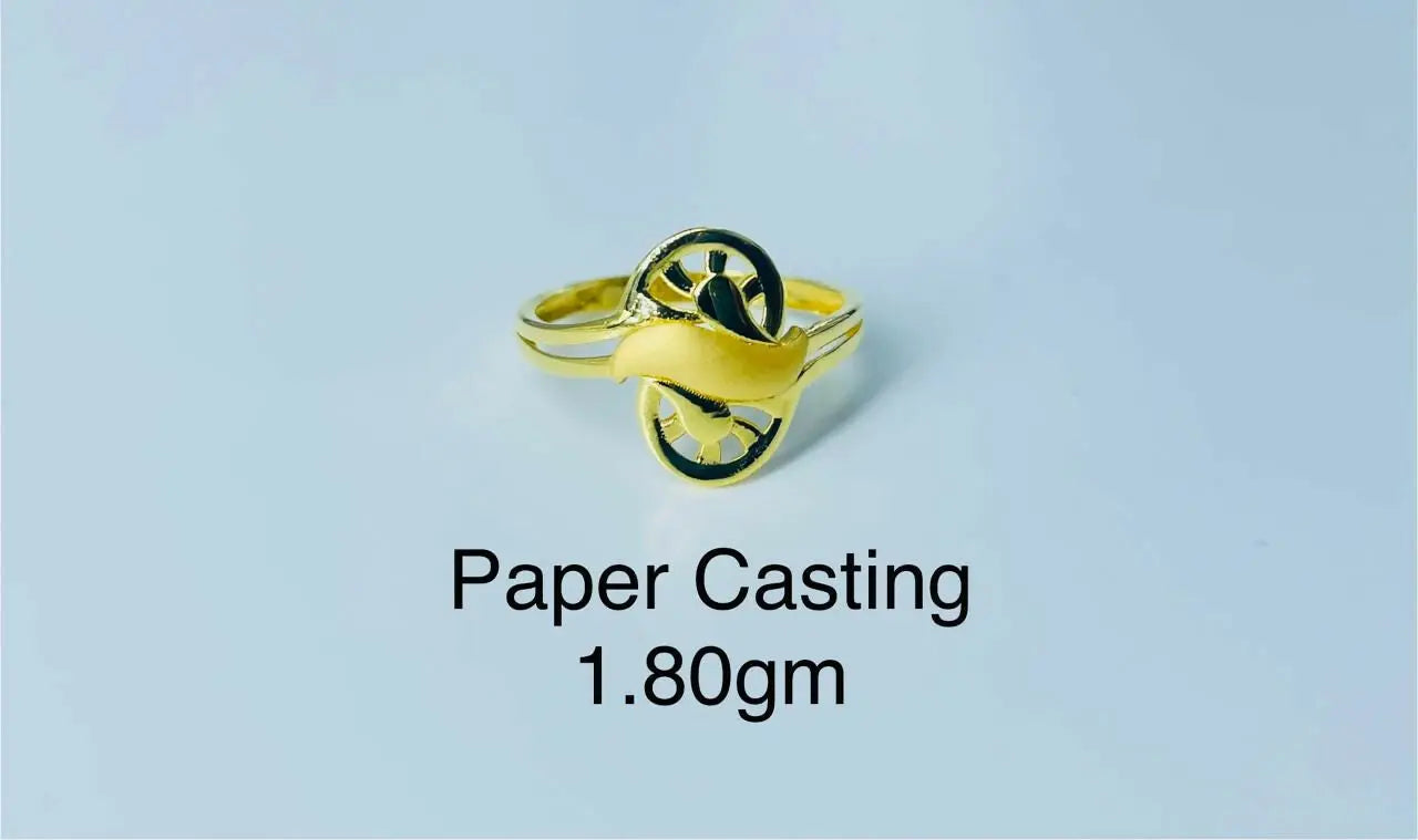 22kt Paper Casting Ladies Ring Sarafa Bazar India