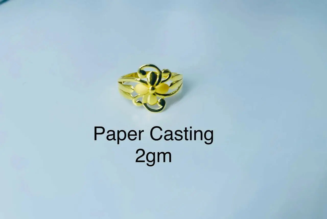 22kt Paper Casting Ladies Ring Sarafa Bazar India