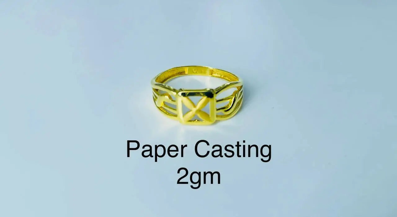 22kt Paper Casting Ladies Ring Sarafa Bazar India