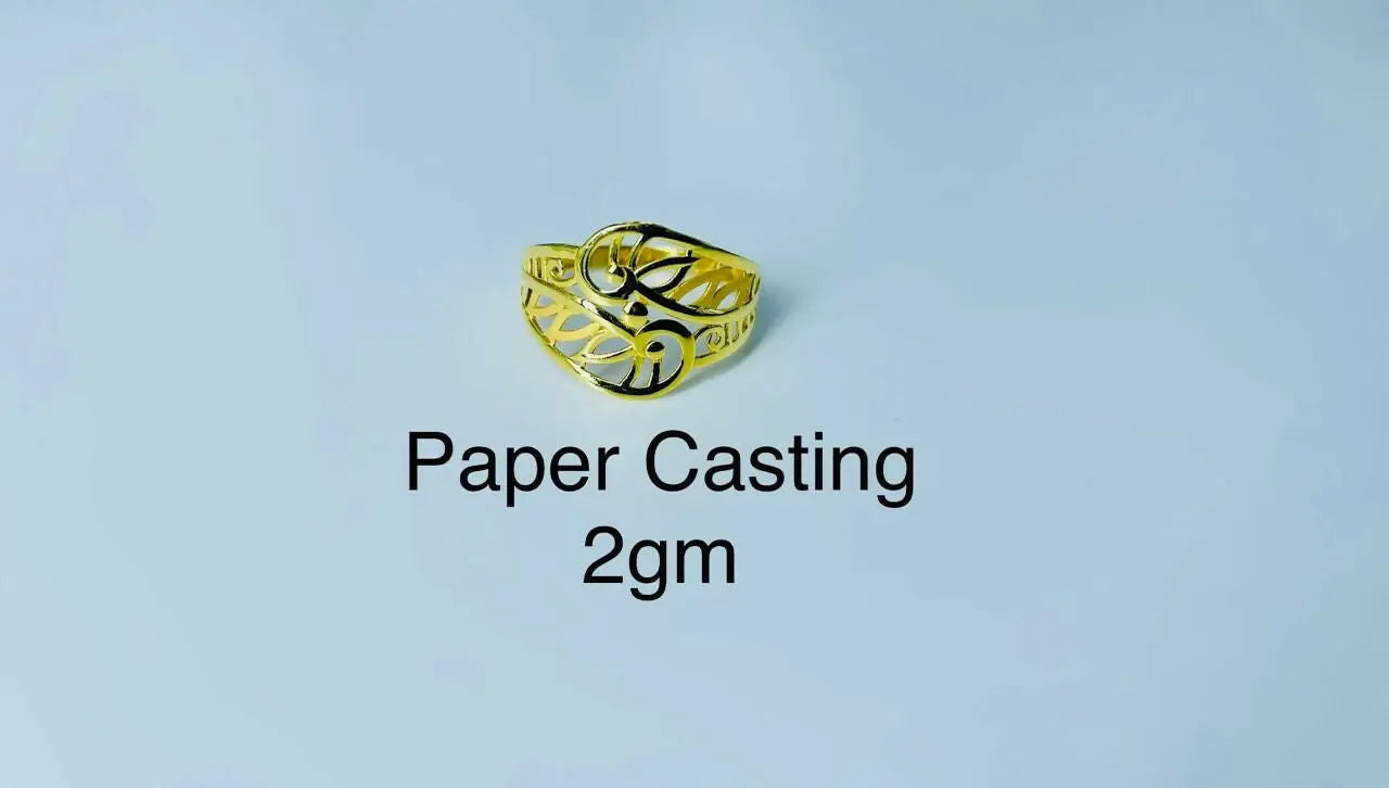 22kt Paper Casting Ladies Ring Sarafa Bazar India