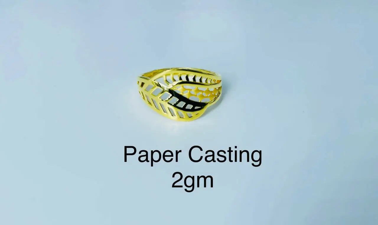 22kt Paper Casting Ladies Ring Sarafa Bazar India