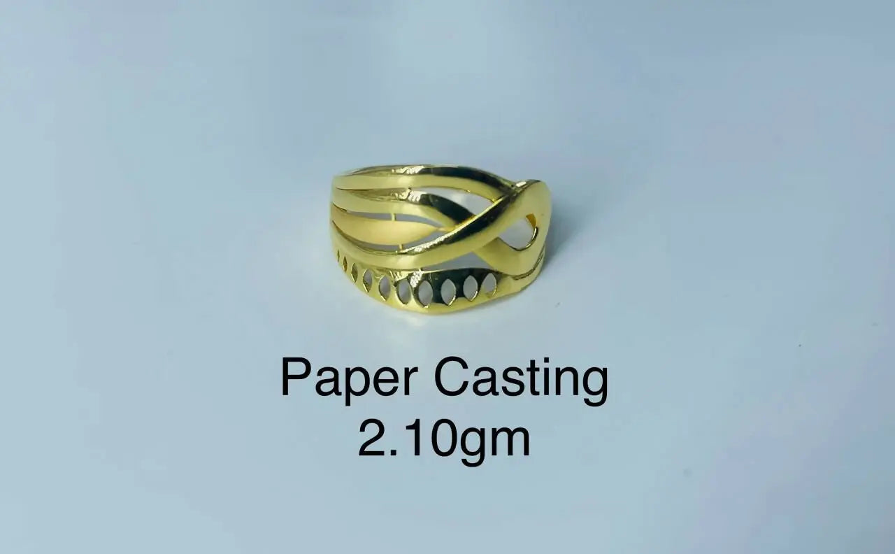 22kt Paper Casting Ladies Ring Sarafa Bazar India