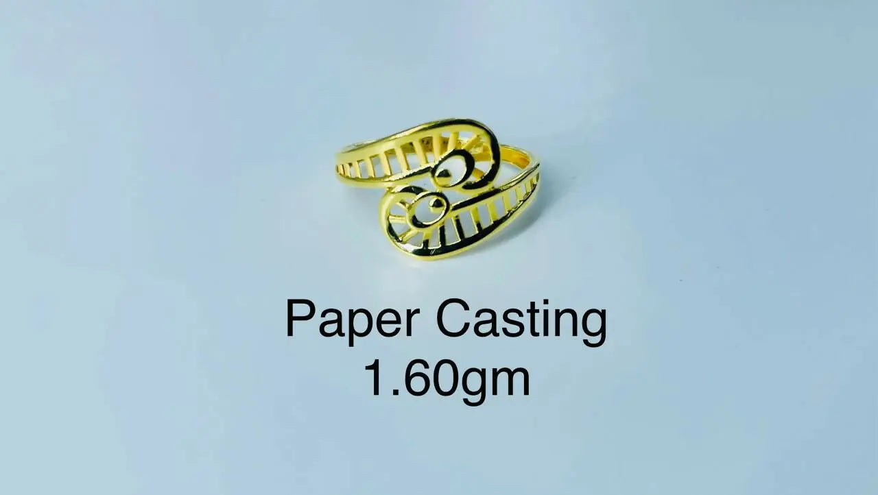 22kt Paper Casting Ladies Ring Sarafa Bazar India