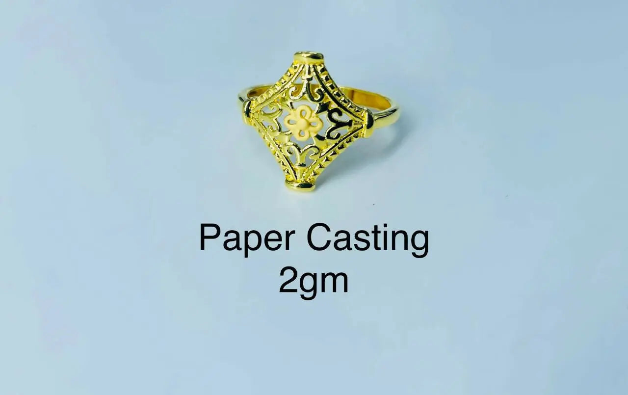 22kt Paper Casting Ladies Ring Sarafa Bazar India