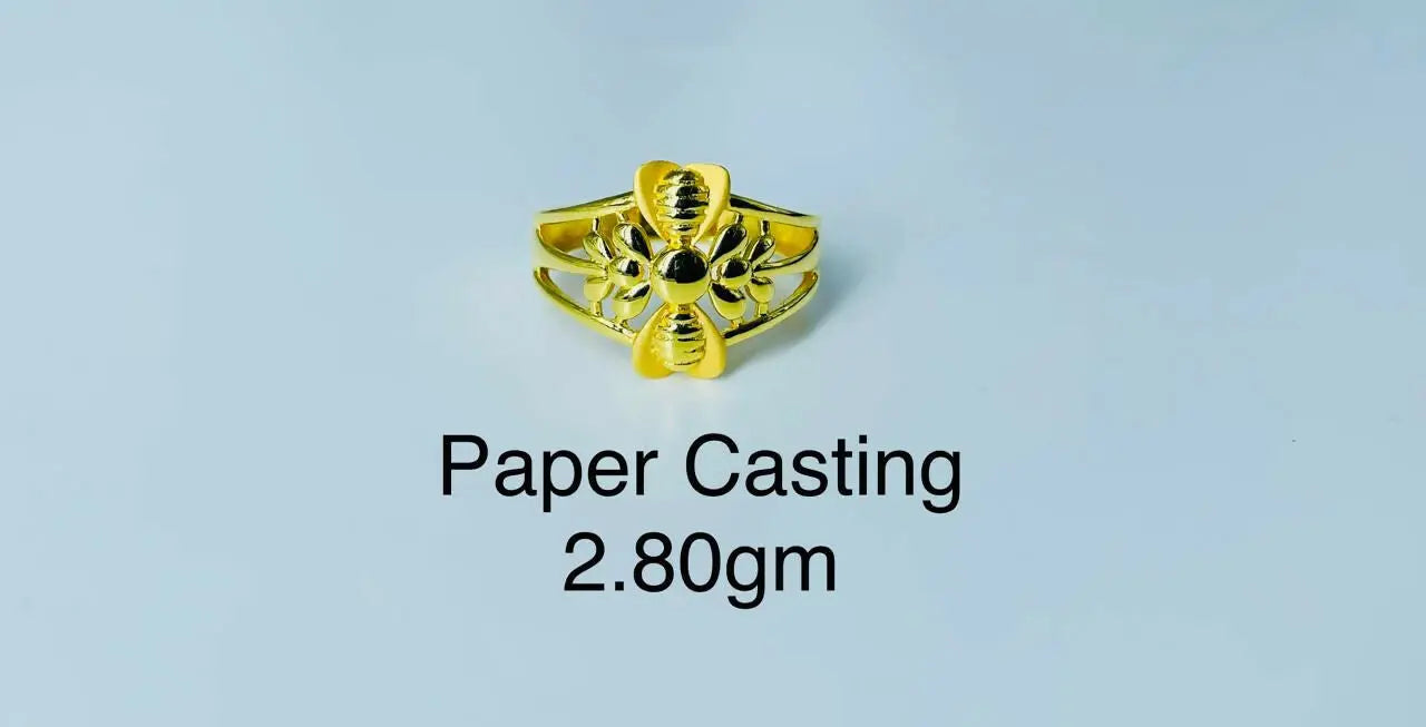 22kt Paper Casting Ladies Ring Sarafa Bazar India