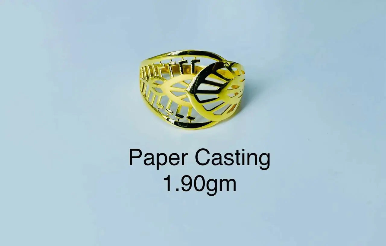 22kt Paper Casting Ladies Ring Sarafa Bazar India