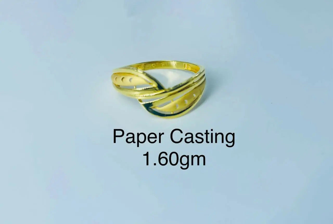 22kt Paper Casting Ladies Ring Sarafa Bazar India