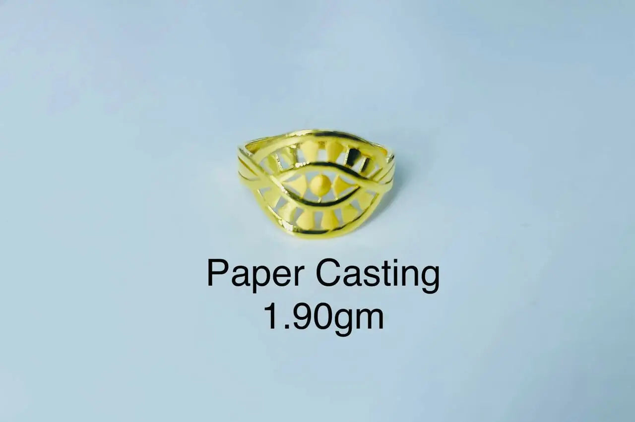 22kt Paper Casting Ladies Ring Sarafa Bazar India