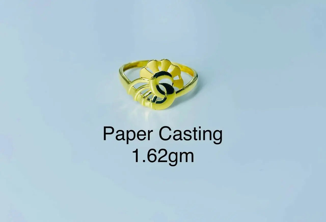 22kt Paper Casting Ladies Ring Sarafa Bazar India