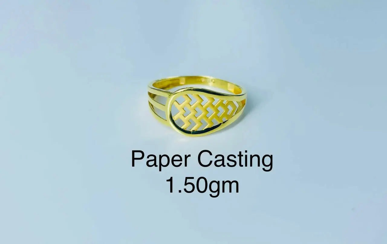 22kt Paper Casting Ladies Ring Sarafa Bazar India