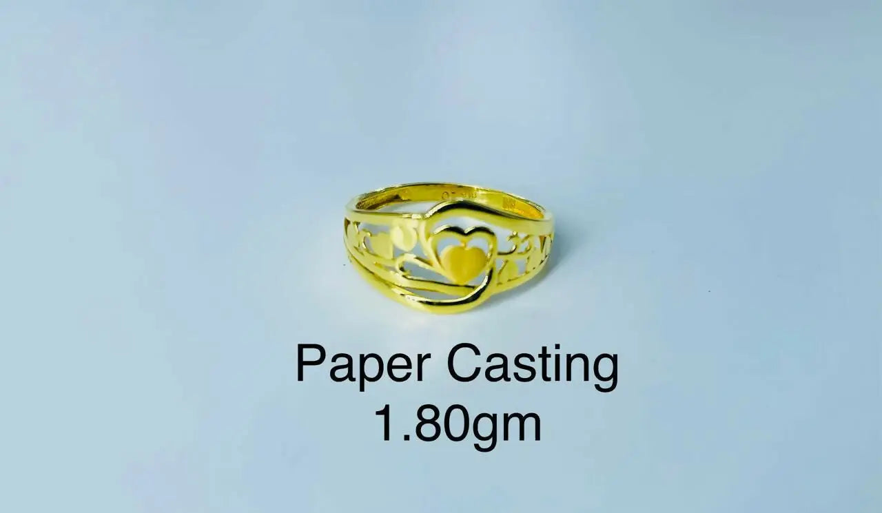 22kt Paper Casting Ladies Ring Sarafa Bazar India