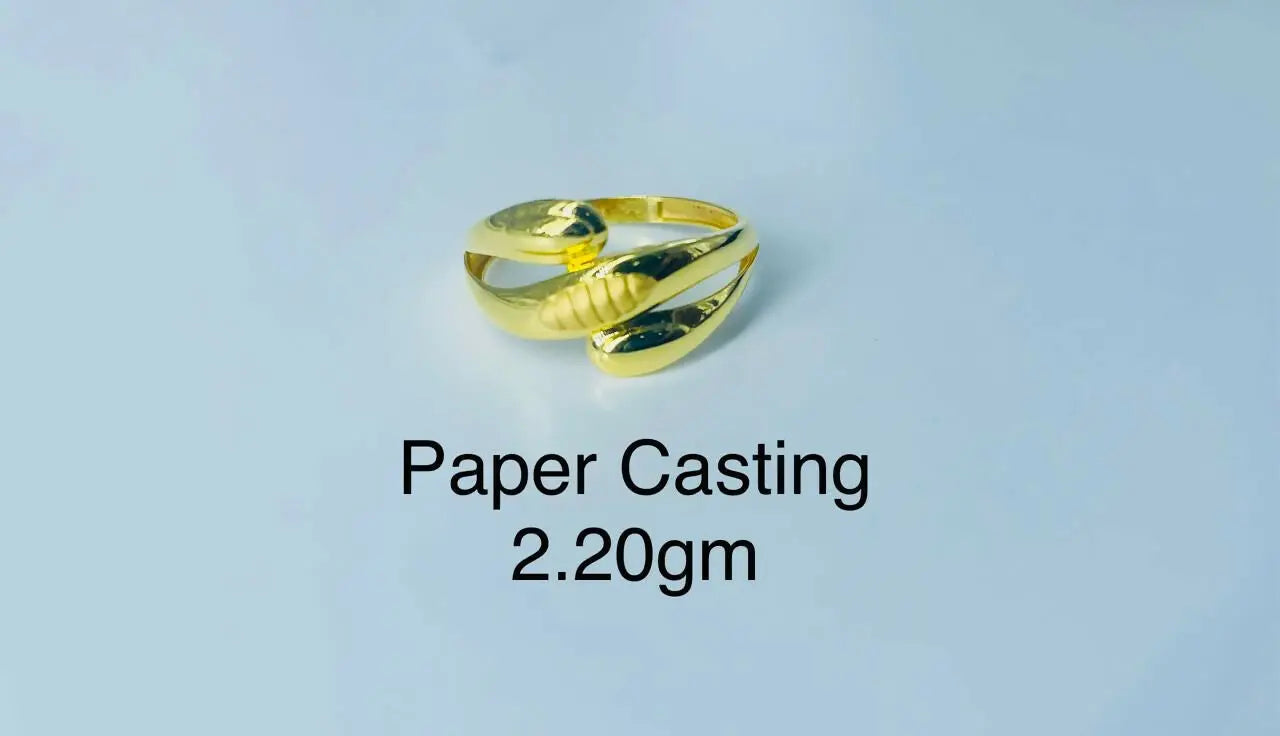 22kt Paper Casting Ladies Ring Sarafa Bazar India