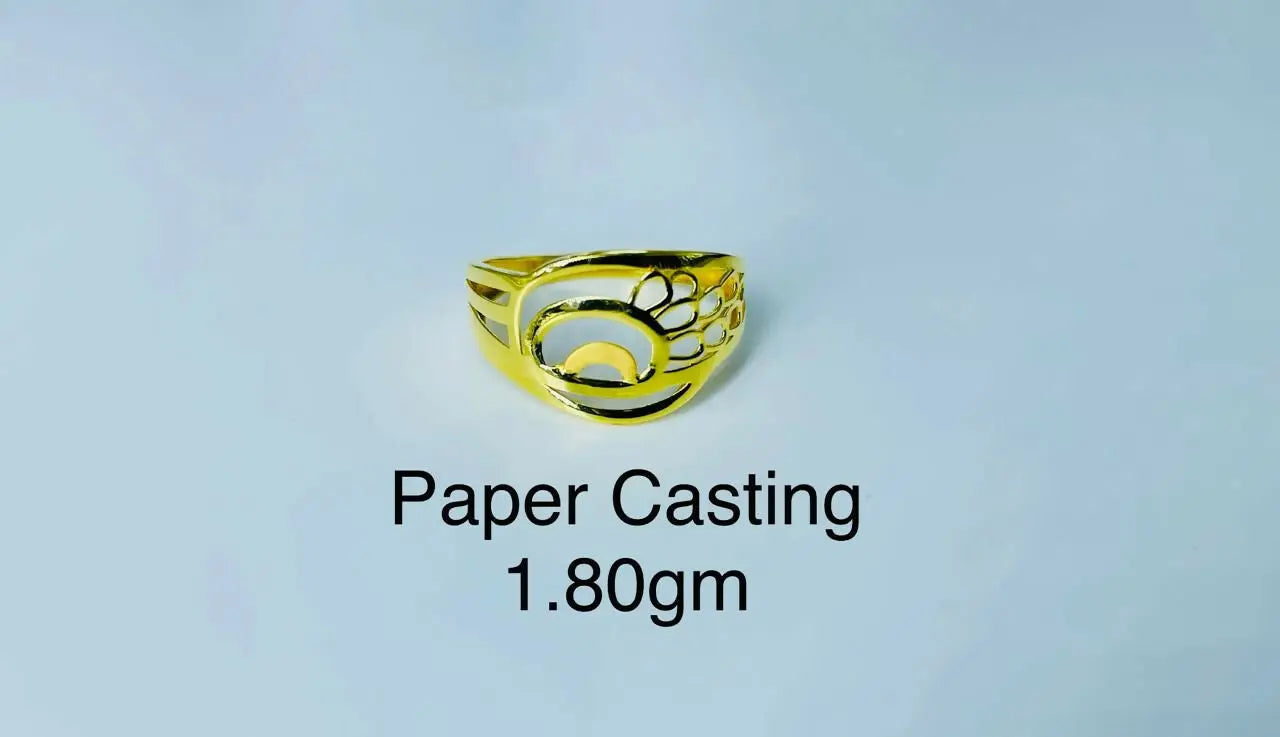 22kt Paper Casting Ladies Ring Sarafa Bazar India