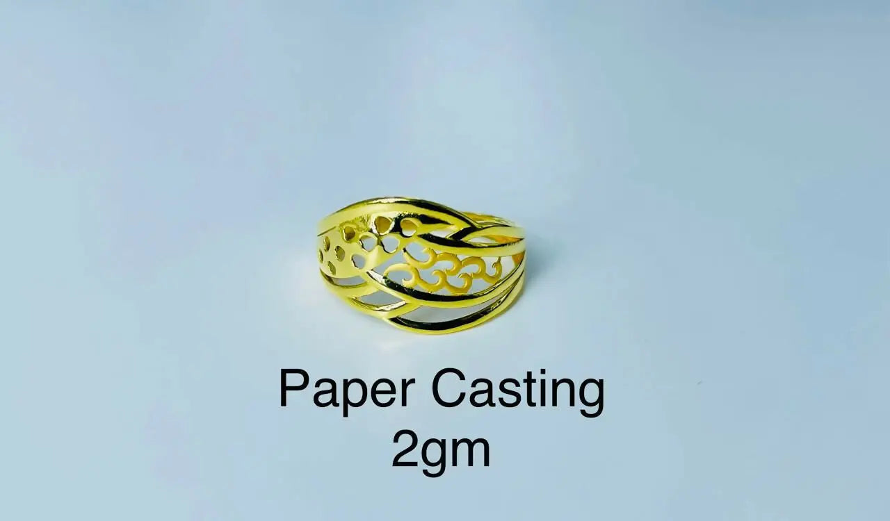 22kt Paper Casting Ladies Ring Sarafa Bazar India