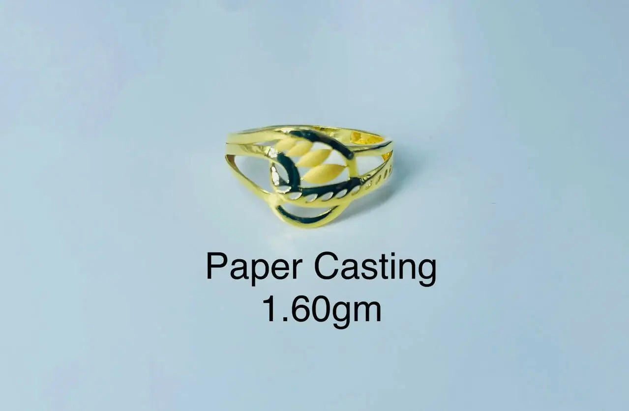 22kt Paper Casting Ladies Ring Sarafa Bazar India