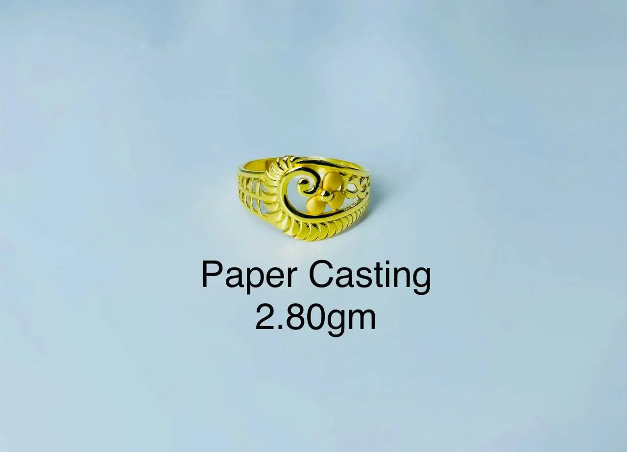 22kt Paper Casting Ladies Ring Sarafa Bazar India