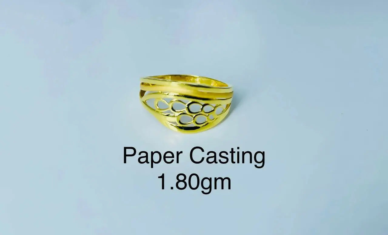 22kt Paper Casting Ladies Ring Sarafa Bazar India