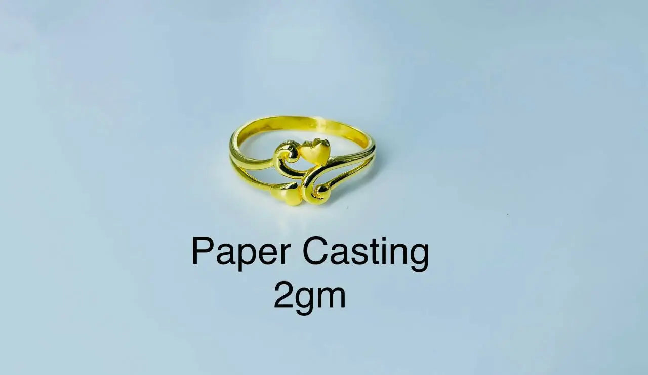 22kt Paper Casting Ladies Ring Sarafa Bazar India