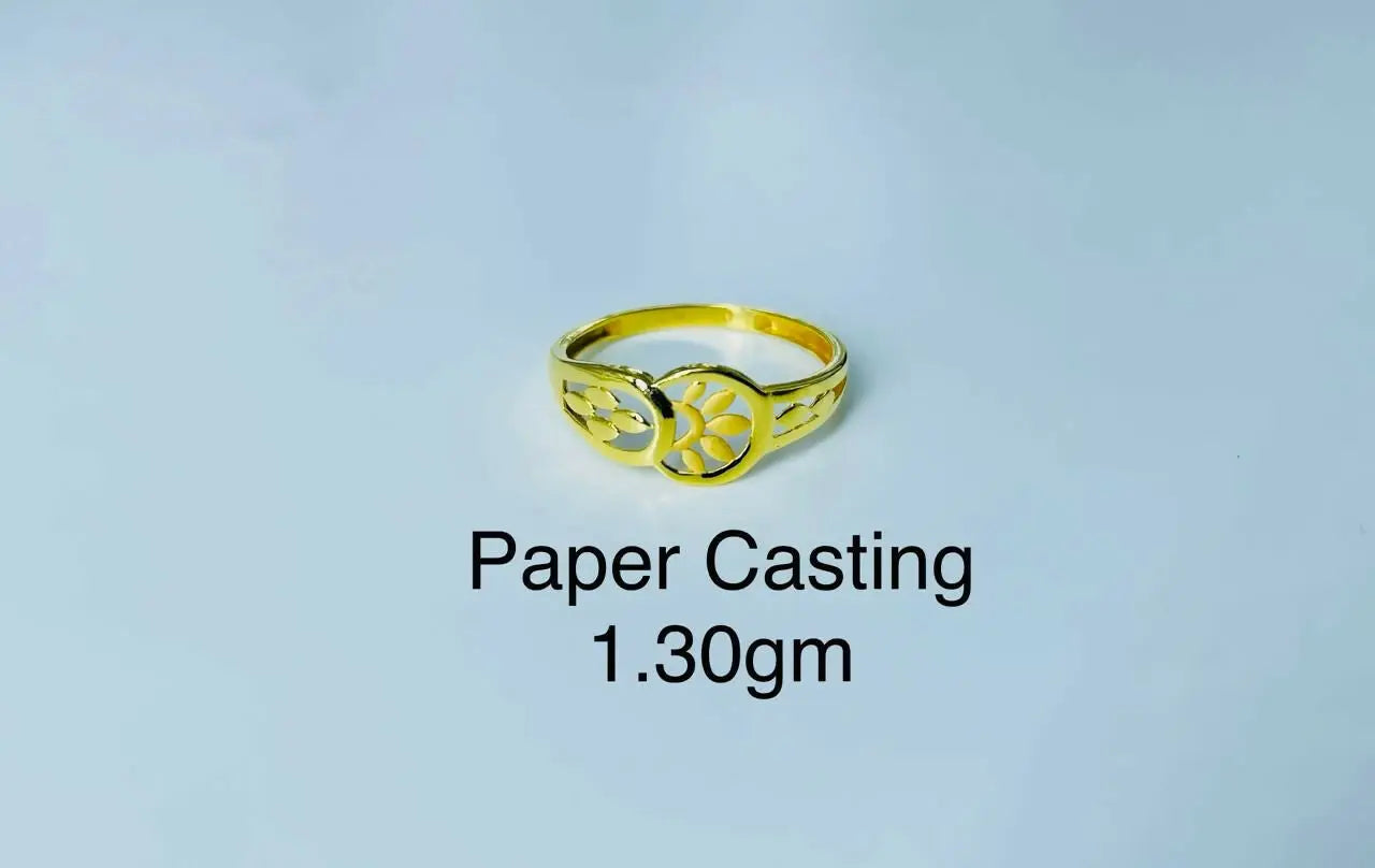 22kt Paper Casting Ladies Ring Sarafa Bazar India