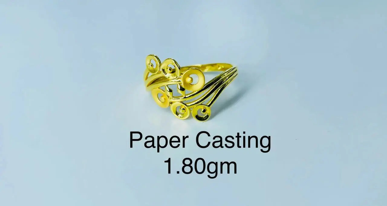 22kt Paper Casting Ladies Ring Sarafa Bazar India