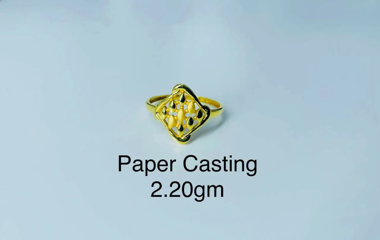 22kt Paper Casting Ladies Ring Sarafa Bazar India