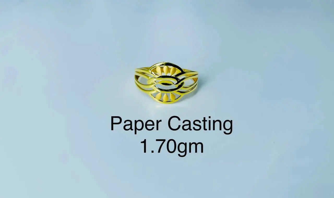 22kt Paper Casting Ladies Ring Sarafa Bazar India