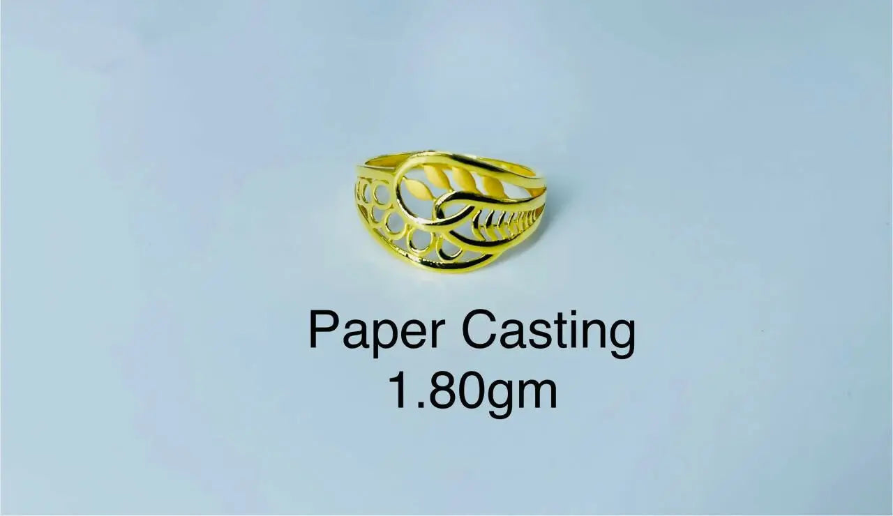 22kt Paper Casting Ladies Ring Sarafa Bazar India