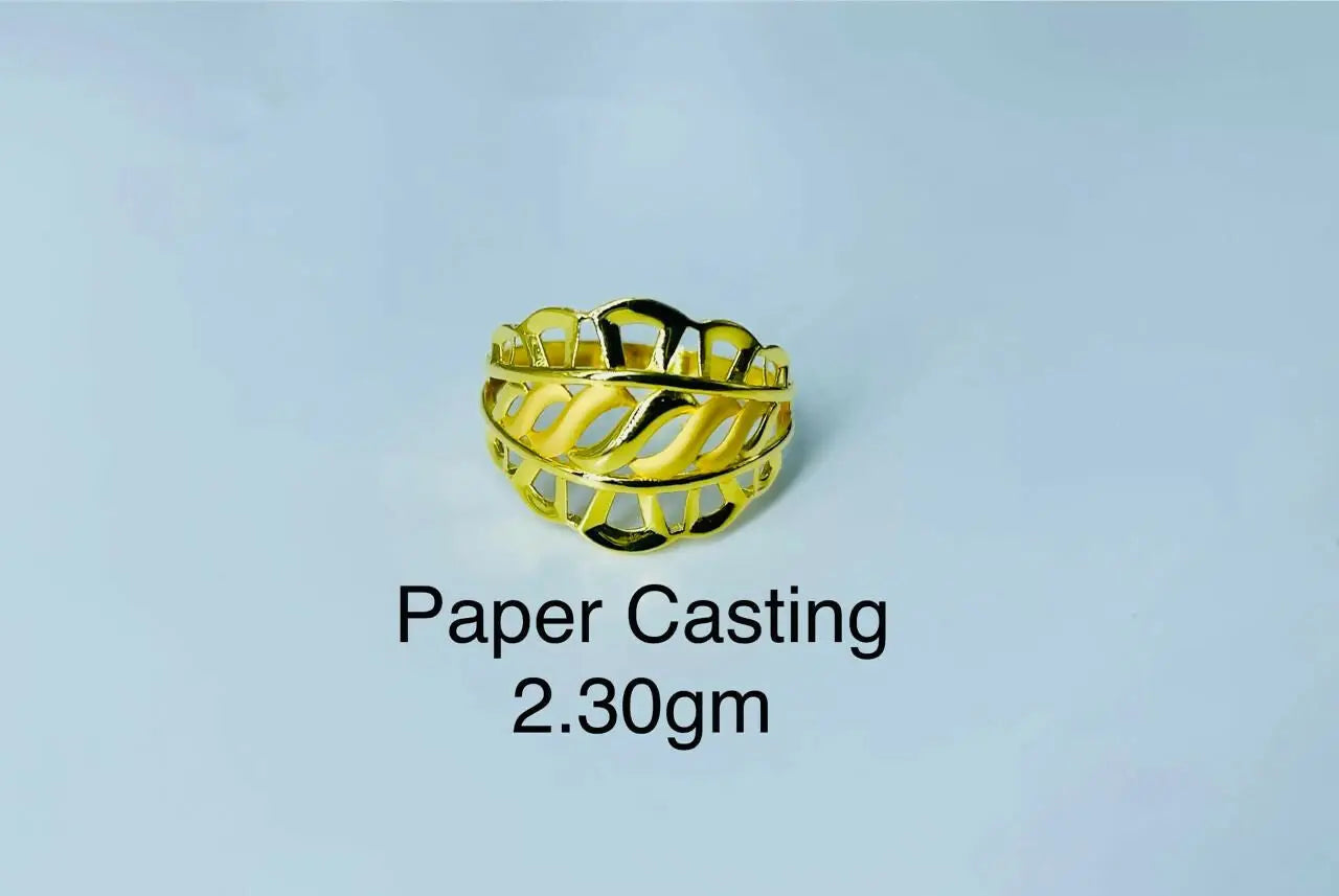 22kt Paper Casting Ladies Ring Sarafa Bazar India