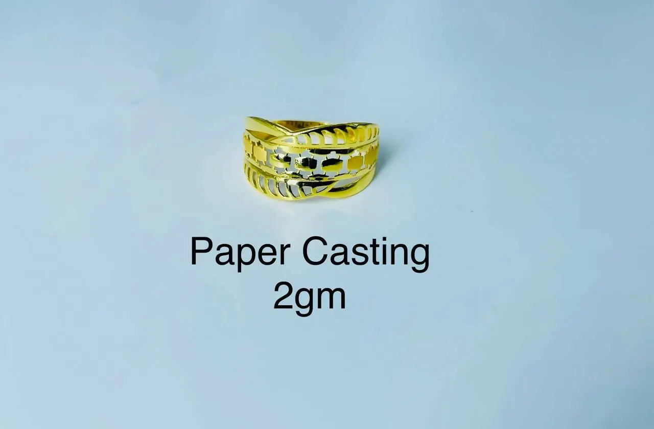 22kt Paper Casting Ladies Ring Sarafa Bazar India