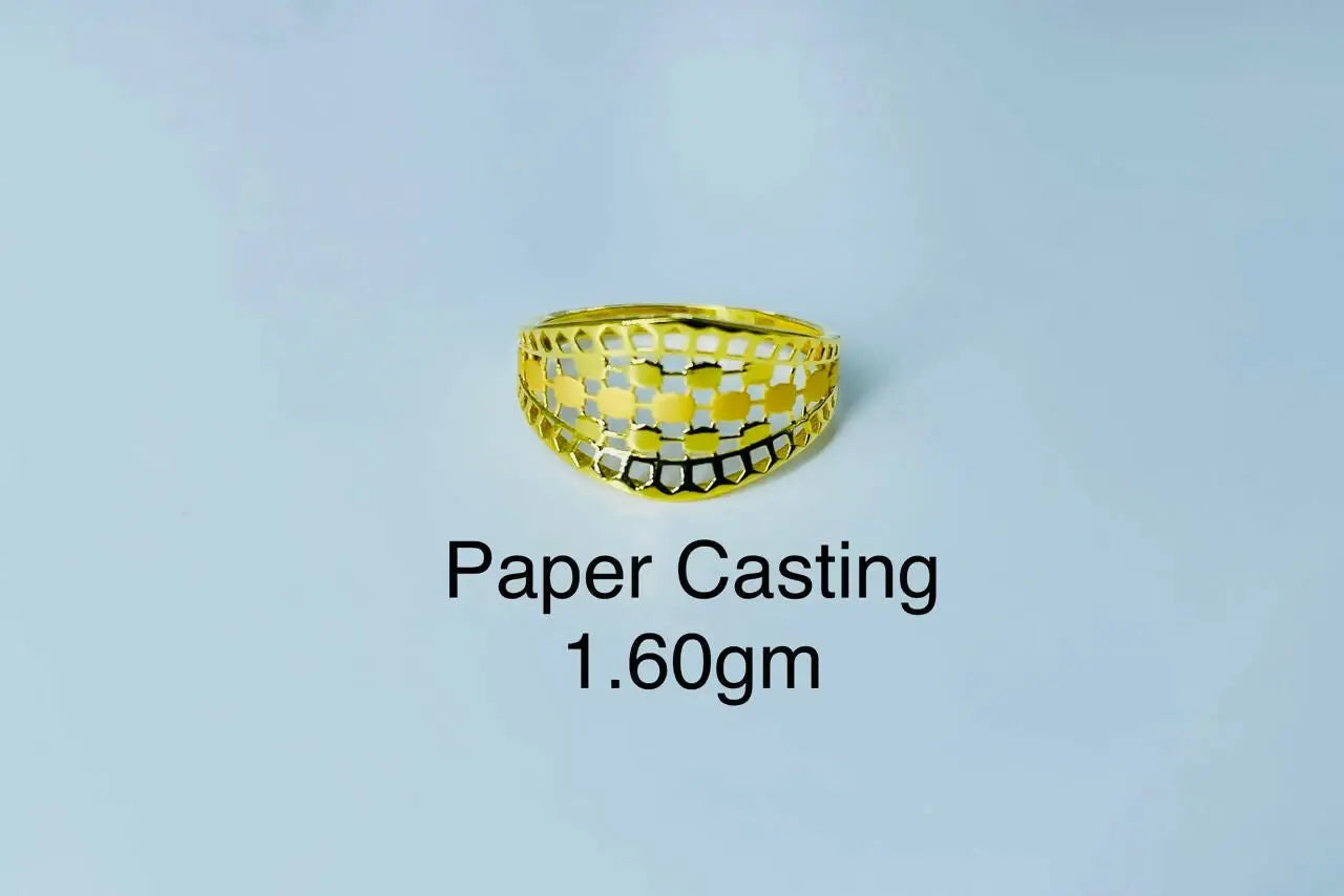 22kt Paper Casting Ladies Ring Sarafa Bazar India