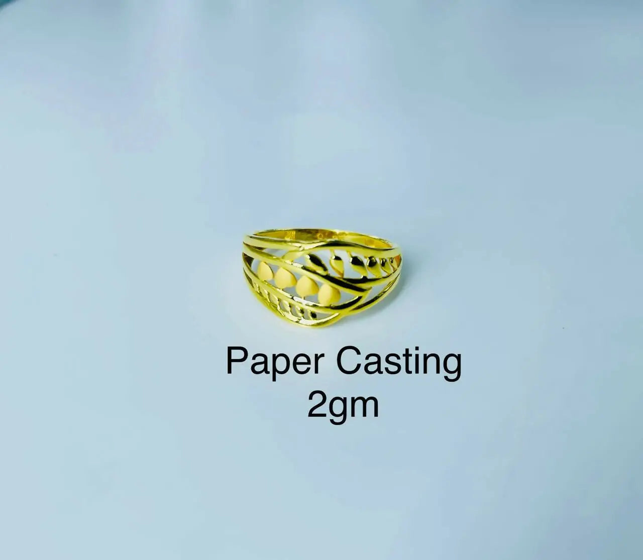 22kt Paper Casting Ladies Ring Sarafa Bazar India