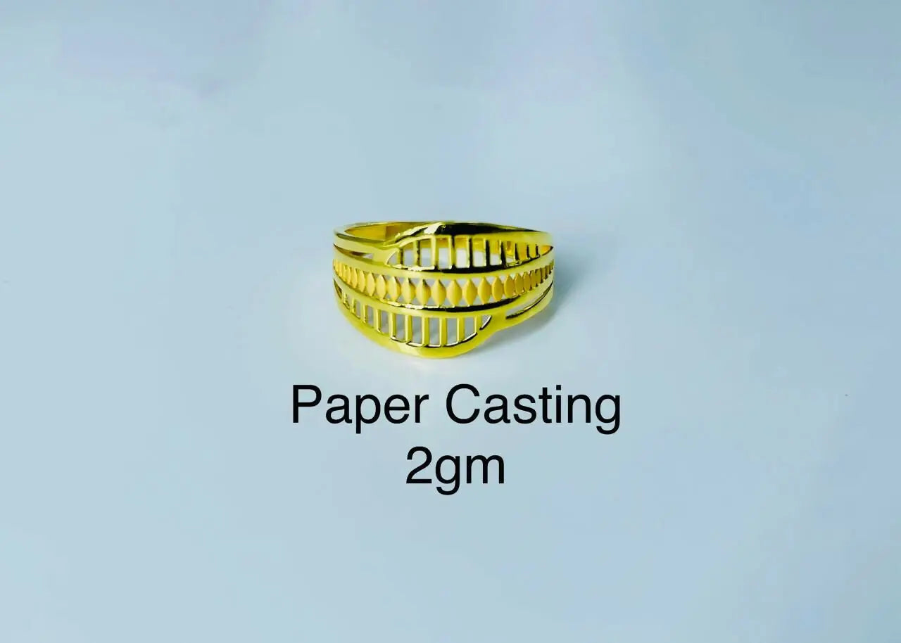 22kt Paper Casting Ladies Ring Sarafa Bazar India