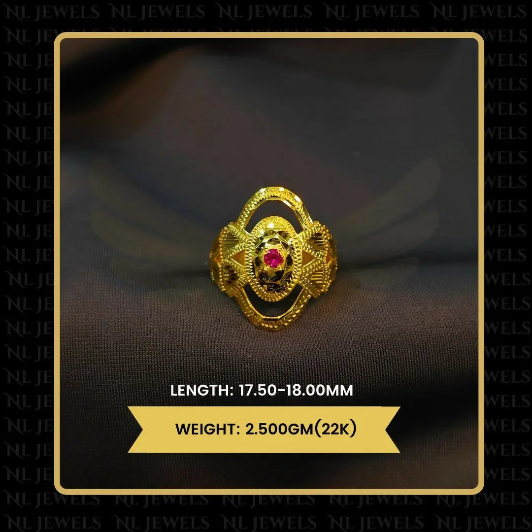 22kt Punjabi Laser Cutting Ladies Ring Sarafa Bazar India