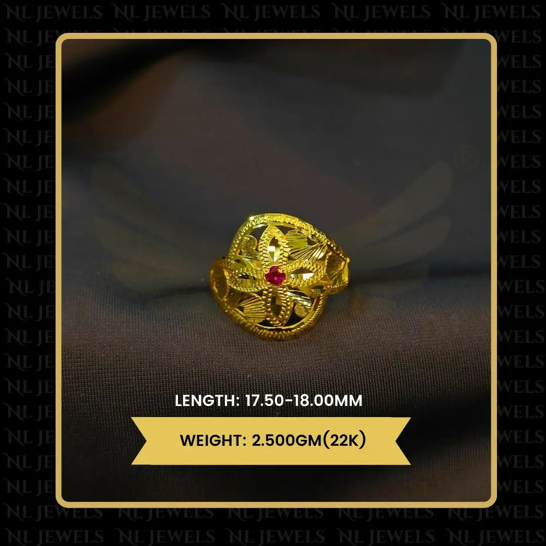 22kt Punjabi Laser Cutting Ladies Ring Sarafa Bazar India