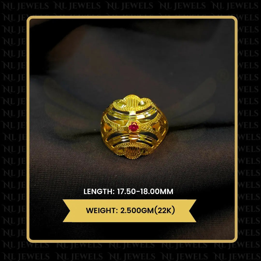 22kt Punjabi Laser Cutting Ladies Ring Sarafa Bazar India