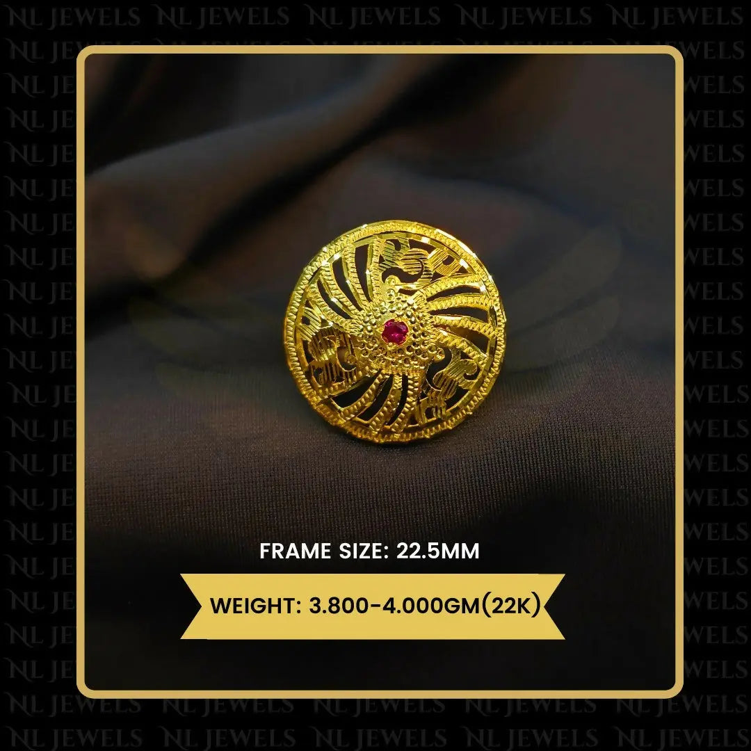 22kt Punjabi Laser Cutting Ladies Ring Sarafa Bazar India