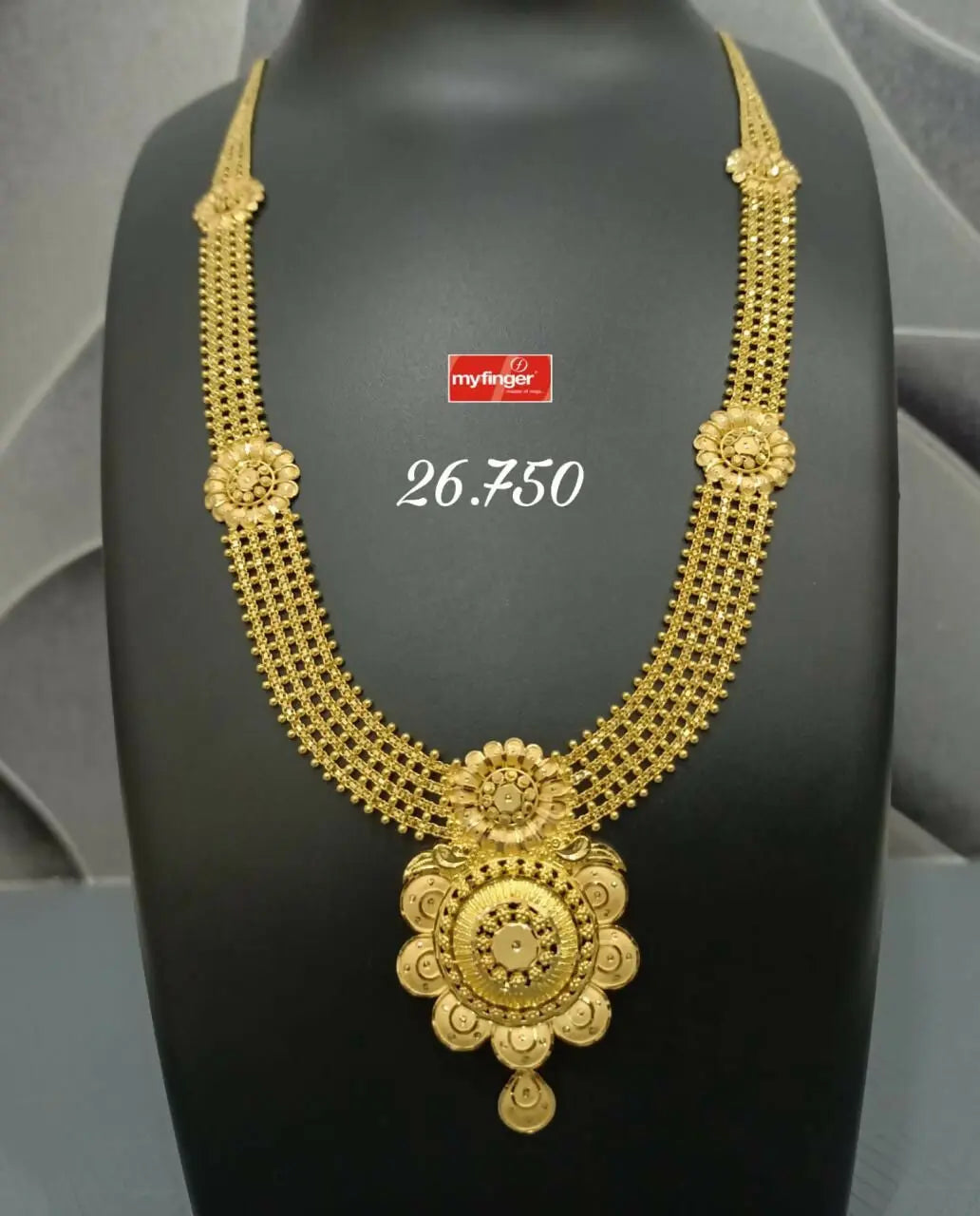 22kt Rani Long Necklace Sarafa Bazar India