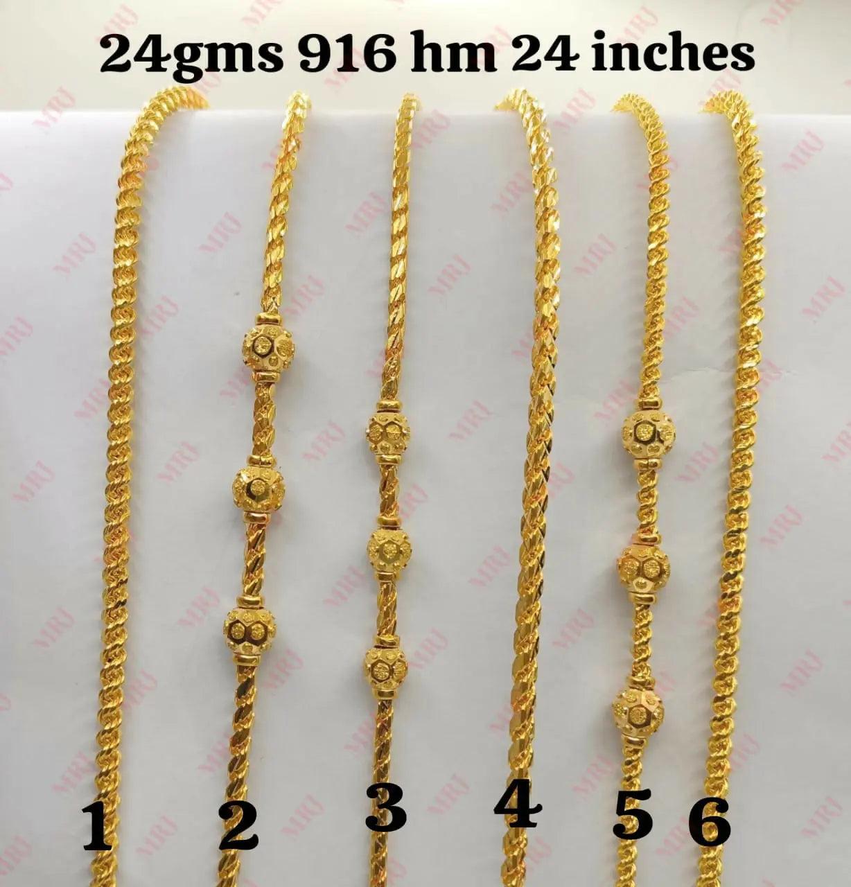 22kt Rasi Chain With Ball Sarafa Bazar India