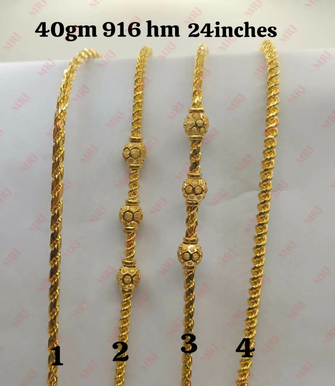 22kt Rasi Chain With Ball Sarafa Bazar India