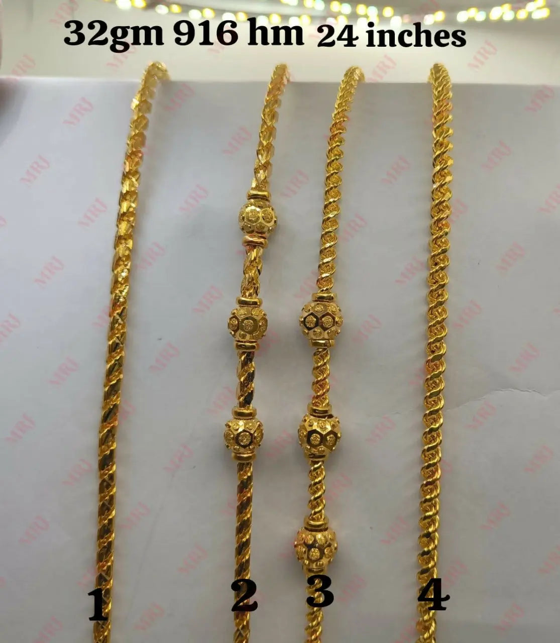 22kt Rasi Chain With Ball Sarafa Bazar India