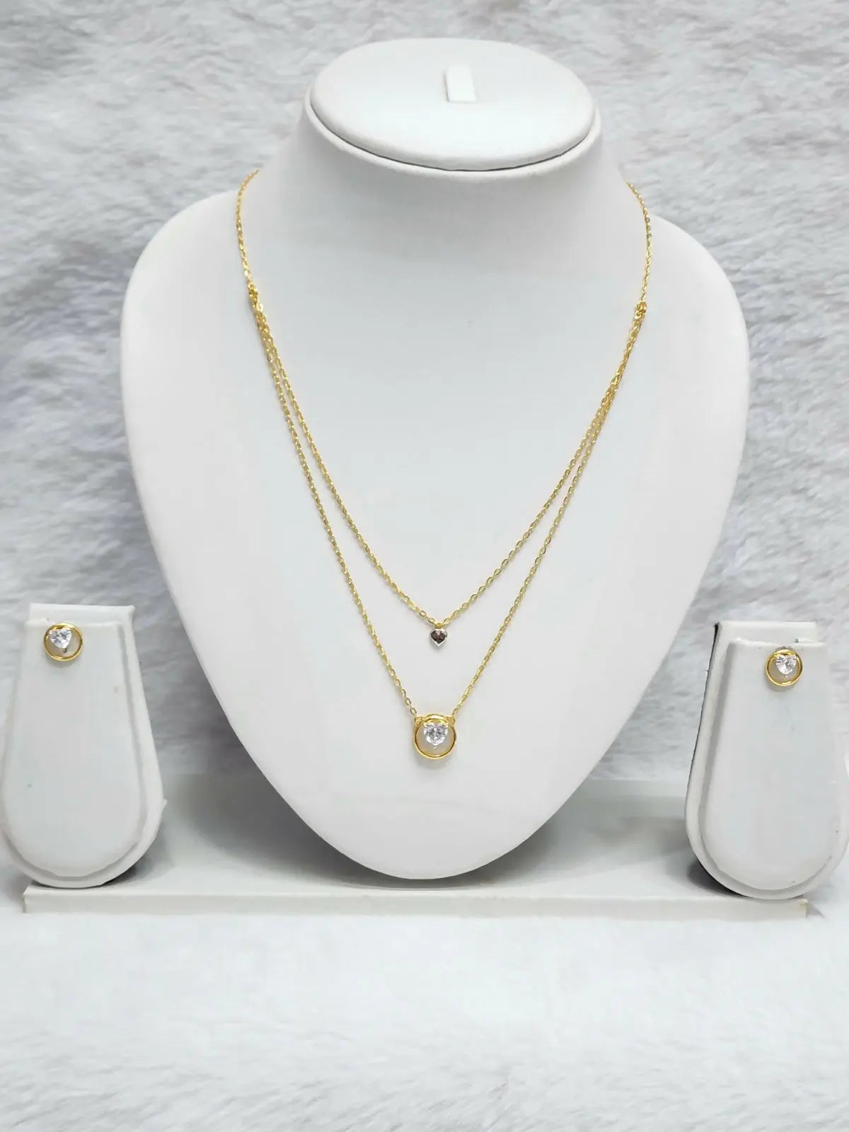 22kt Solitaire Chain Set Sarafa Bazar India