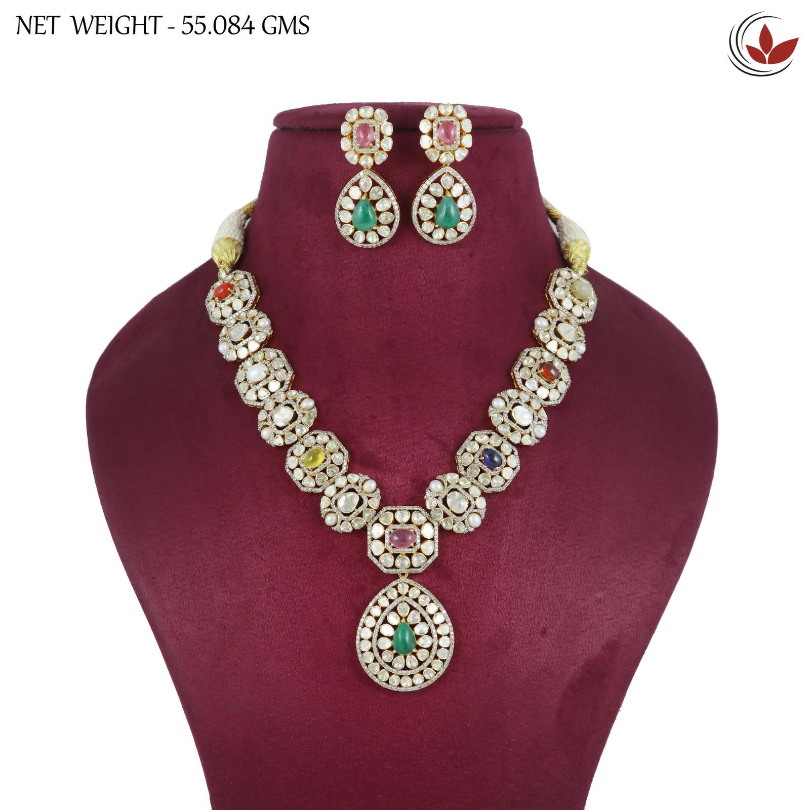 18kt Diamond Polki Necklace Sarafa Bazar India