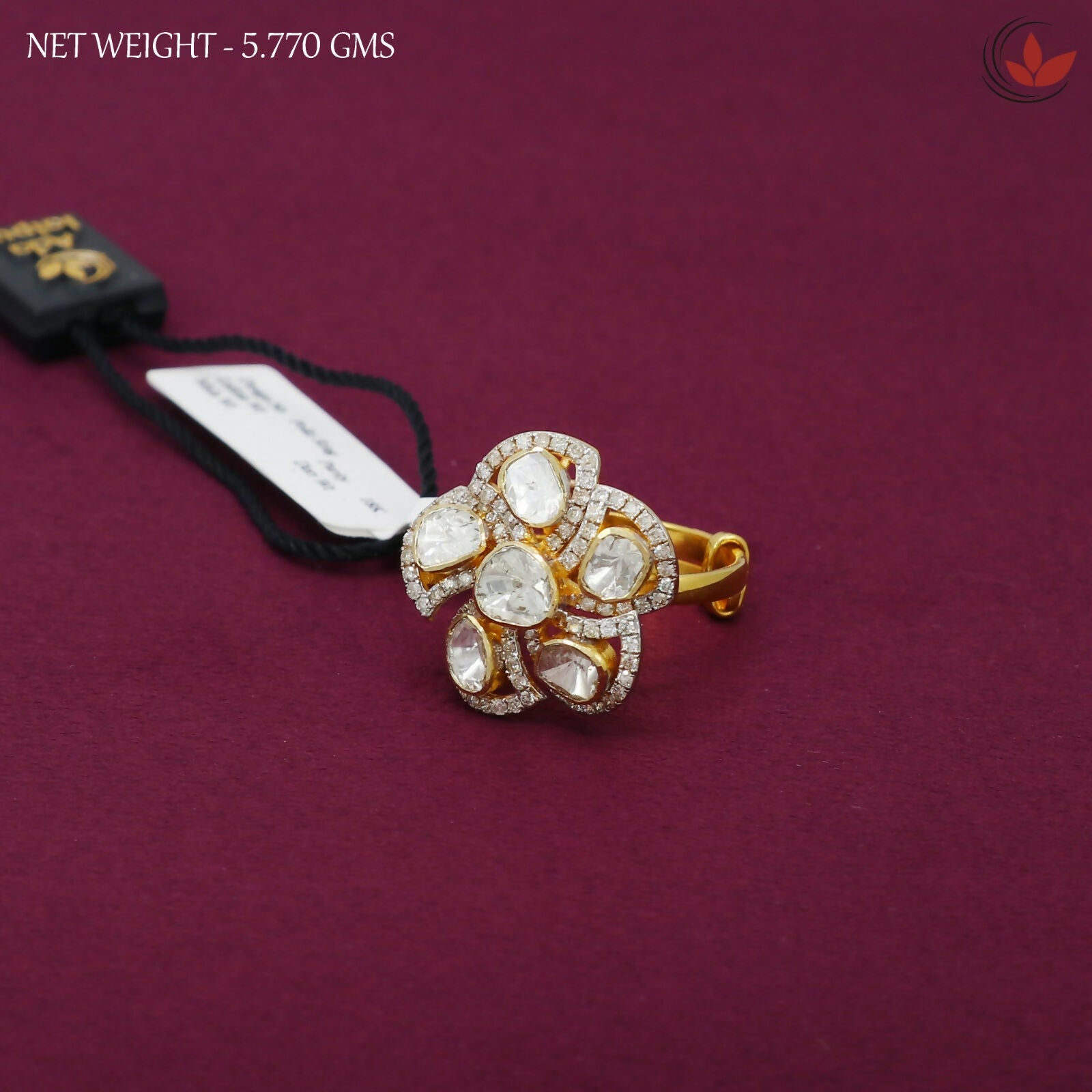 Diamond Polki Ladies Ring Sarafa Bazar India