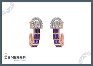 14K Rose Gold & Diamond Hoop Earrings