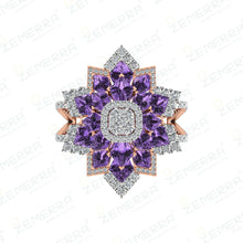 14K Gold Diamond Floral Rings - New Design Sarafa Bazar India