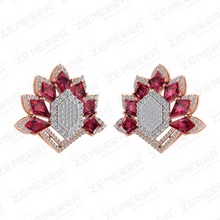 Elegant 14K Gold Diamond Ruby Kite Stone Floral Pendant Set Sarafa Bazar India