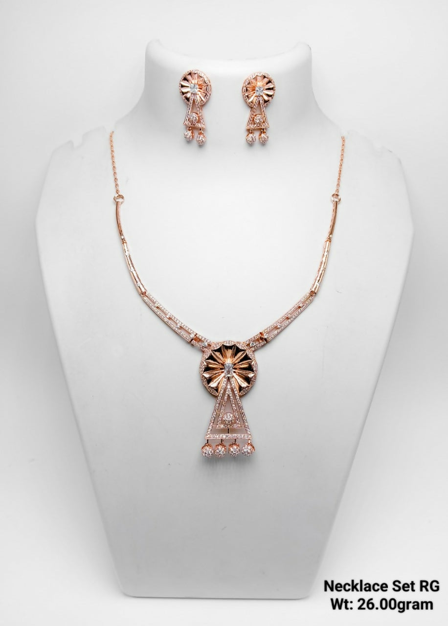 925 Silver Gold Plated Necklace Set Sarafa Bazar India