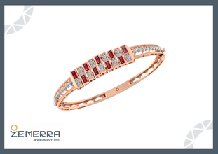 14K Rose Gold & Nutural Diamond Bracelets Fine Jewelry Sarafa Bazar India