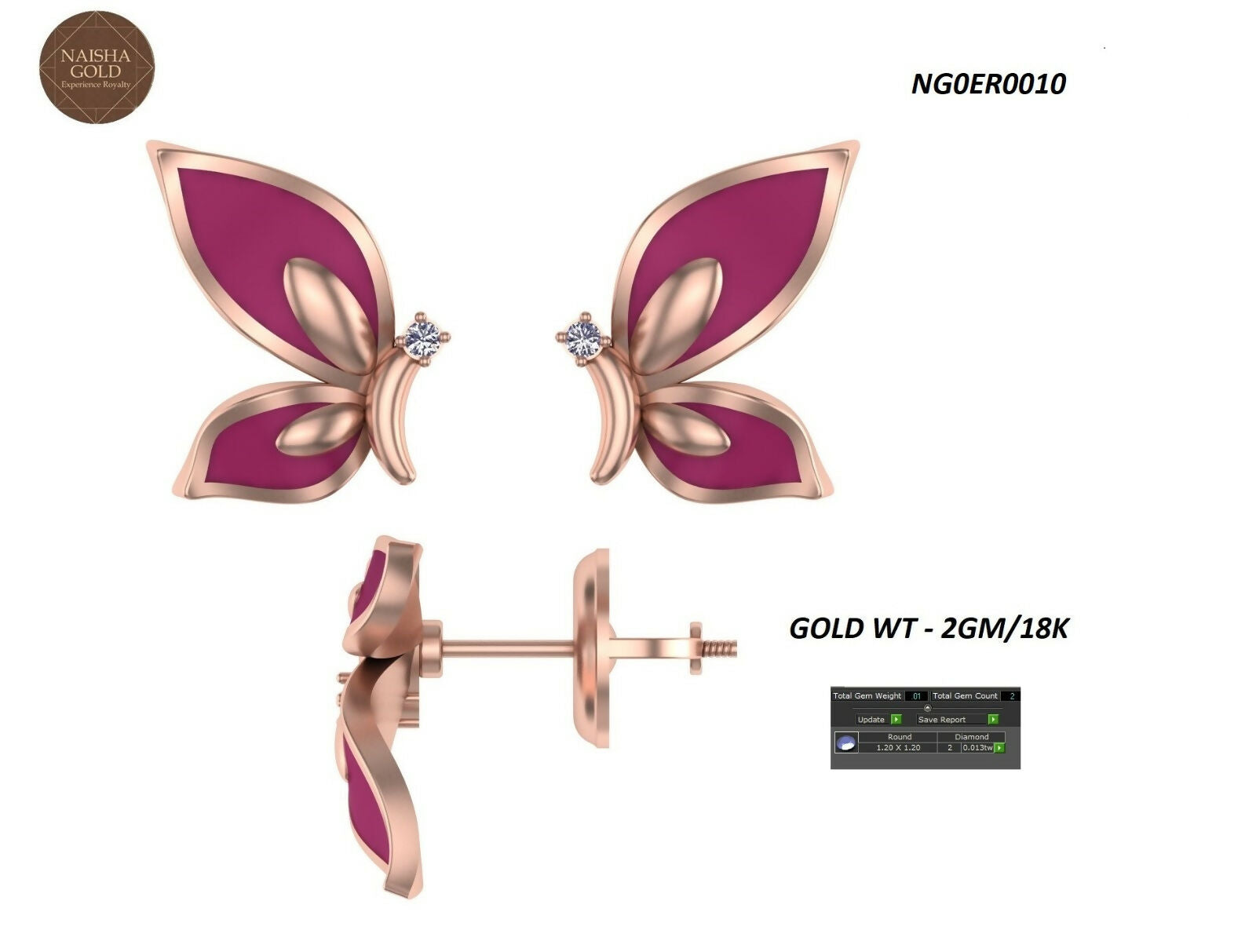 18kt Rose Gold Tops Sarafa Bazar India